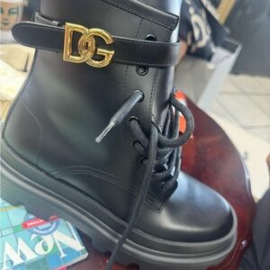Dolce & Gabbana Black Rubber Sole Boots